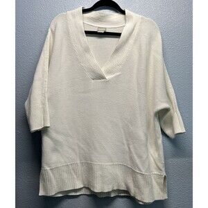Chico's Women’s  Size 3 (XL) V Neck Boxy Short Sleeve Sweater/Blouse